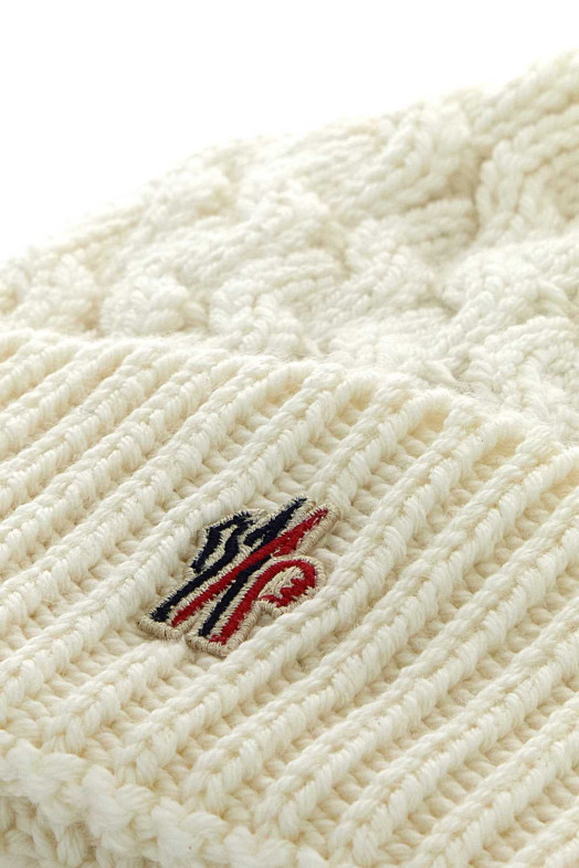 Шерстяная шапка цвета слоновой кости, многоцветная MONCLER GRENOBLE (K20983B000120402A) Шерстяная шапка цвета слоновой кости, многоцветная MONCLER GRENOBLE (K20983B000120402A)