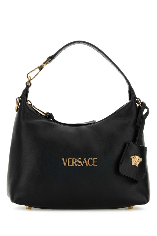 Black leather Hobo Versace Tag handbag (10183021A13171)