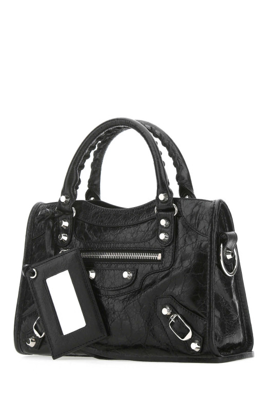Black leather mini Classic handbag Black BALENCIAGA (300295D94JN)