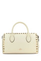 Кожаная сумка Rockstud цвета слоновой кости, белая VALENTINO GARAVANI (3W2B0M40TAG)