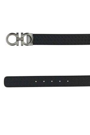 Black leather reversible belt Black SALVATORE FERRAGAMO (675542780544)