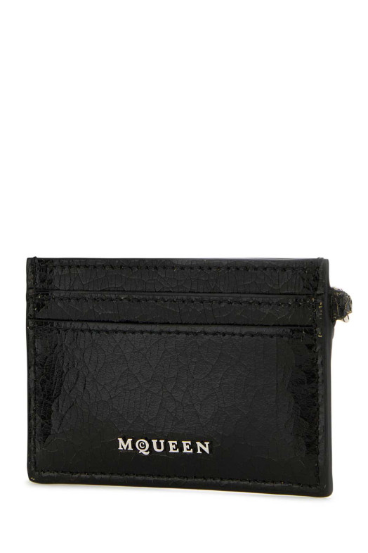 Black leather card holder ALEXANDER MCQUEEN (8050631AAUE) Black leather card holder ALEXANDER MCQUEEN (8050631AAUE)