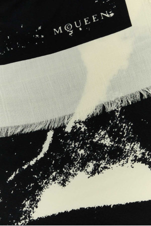 Ivory silk blend scarf ALEXANDER MCQUEEN (8147693643Q)