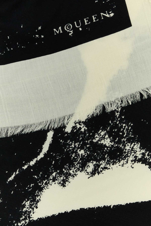 Ivory silk blend scarf ALEXANDER MCQUEEN (8147693643Q)