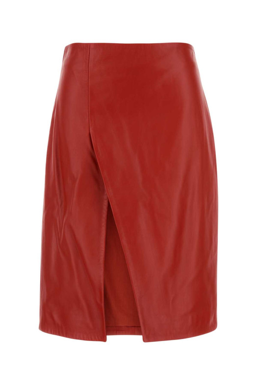 Red leather Ekare skirt LOULOU DE SAISON