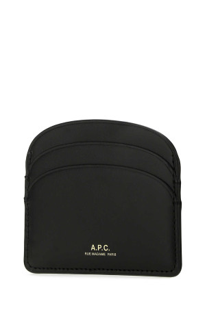 Black leather card holder Black A.P.C. (PXAWVF63270)