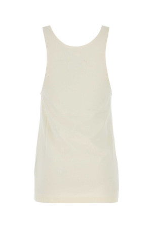 Майка з віскозної суміші кольору слонової кістки Біла MAISON MARGIELA (S51NL0048S24522)