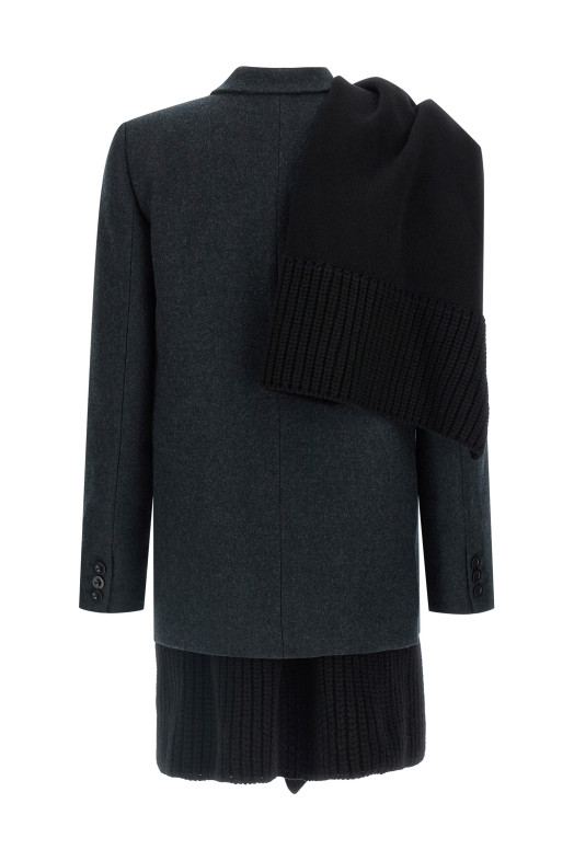 Пальто 2-в-1 Сіре SACAI 2508206327