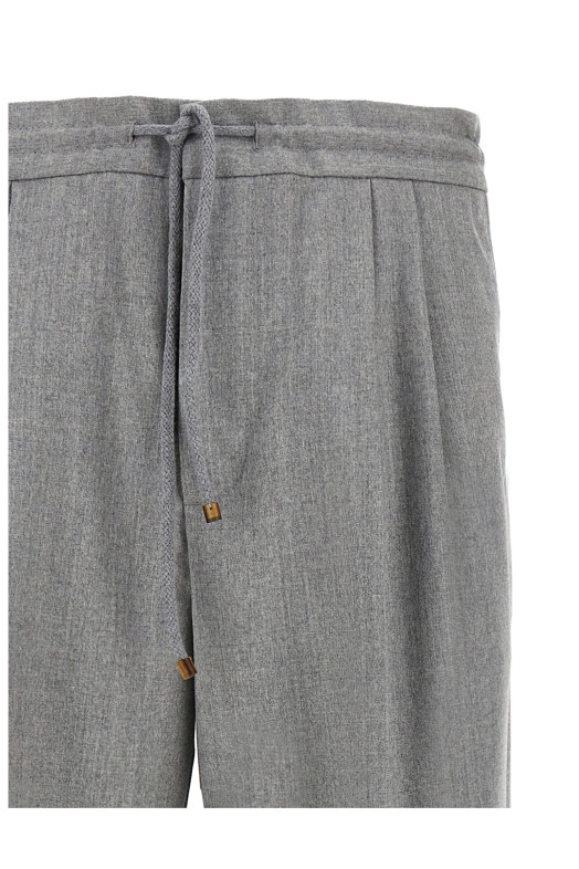 Брюки с передними складками Серые BRUNELLO CUCINELLI ME226E1710C272