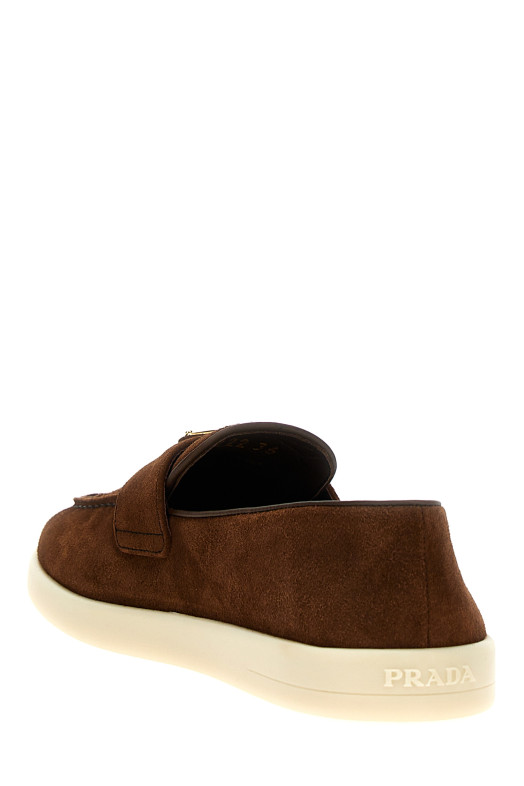 Логотип мокасины Коричневый PRADA 1D222NFB0253LOLF0324