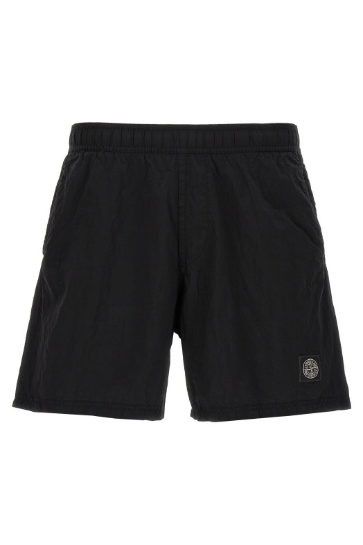 Logo patch swim shorts Black