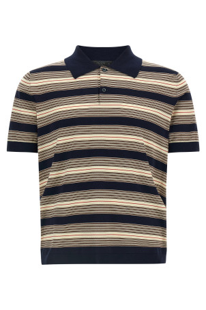 Смугаста бавовняна сорочка-поло, різнокольорова PRADA UMF064SOOO17O6F0008