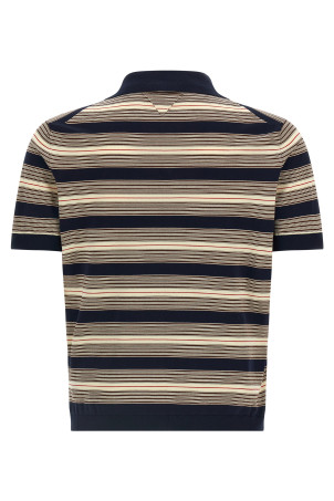 Смугаста бавовняна сорочка-поло, різнокольорова PRADA UMF064SOOO17O6F0008