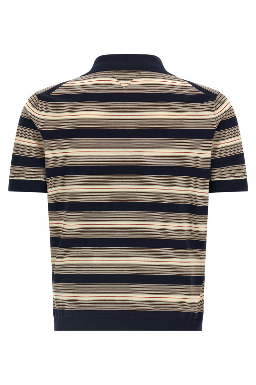 Смугаста бавовняна сорочка-поло, різнокольорова PRADA UMF064SOOO17O6F0008