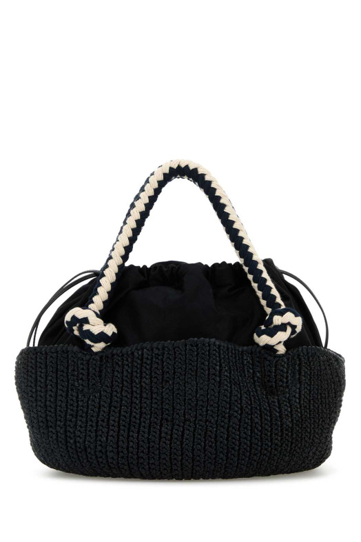 Черная рафия, небольшая сумочка Черная PRADA (1BA463VOVO2MHA) Черная рафия, небольшая сумочка Черная PRADA (1BA463VOVO2MHA)