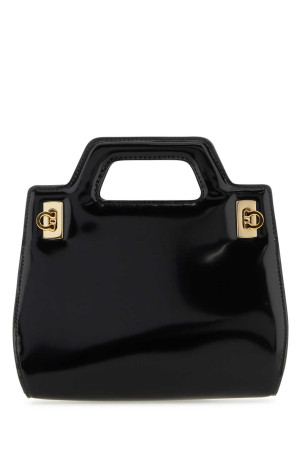 Black leather mini Wanda handbag Black SALVATORE FERRAGAMO (213485760348)