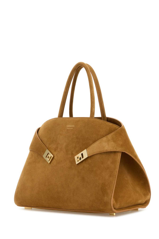 Camel suede large Hug handbag Beige SALVATORE FERRAGAMO (219915779242) Camel suede large Hug handbag Beige SALVATORE FERRAGAMO (219915779242)