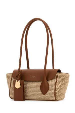 Рафієва сумка через плече Бежева SALVATORE FERRAGAMO (21A209783825) Рафієва сумка через плече Бежева SALVATORE FERRAGAMO (21A209783825)