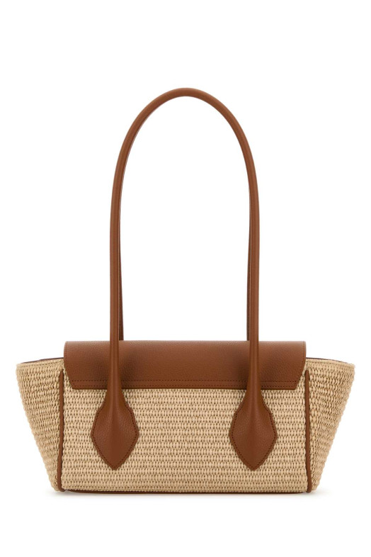 Рафієва сумка через плече Бежева SALVATORE FERRAGAMO (21A209783825)