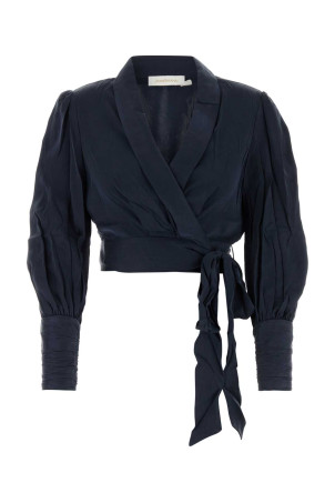 Dark blue silk Wrap blouse ZIMMERMANN (4913TR25R)