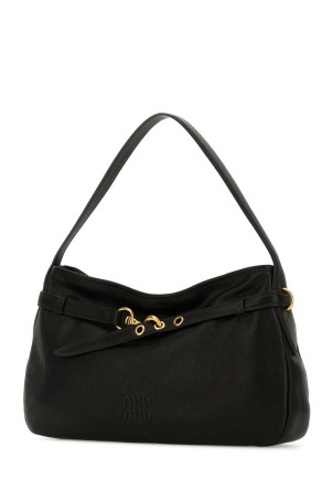 Black nappa leather Aventure shoulder bag Black MIU MIU (5BC1812BBL)