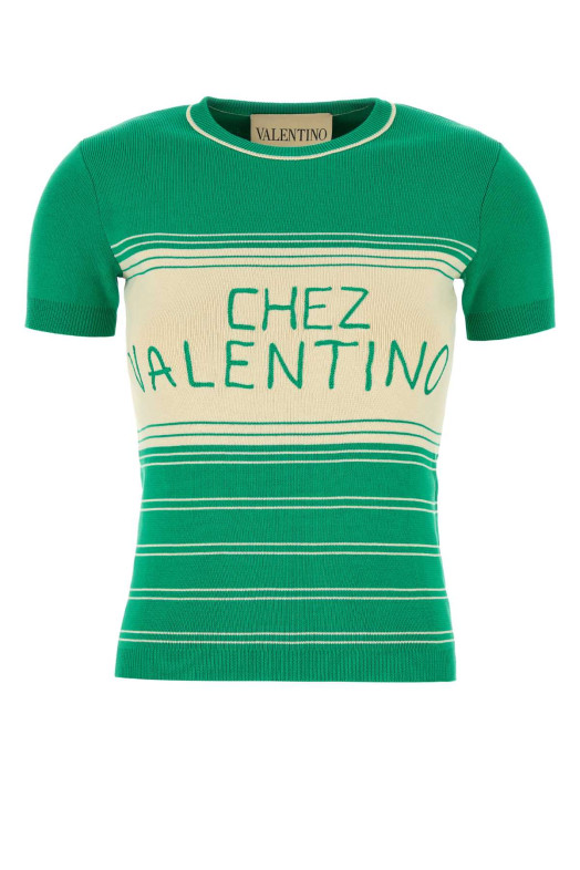 Grass green cotton sweater VALENTINO GARAVANI (7B3KC65C9EM) Grass green cotton sweater VALENTINO GARAVANI (7B3KC65C9EM)