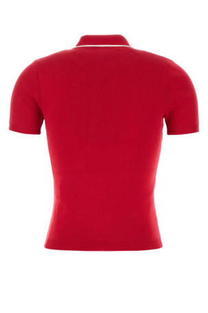 Красная хлопковая рубашка-поло VALENTINO GARAVANI (7B3KC65F9EQ)