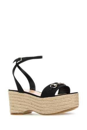 Черные клиновидные туфли из оригинальной ткани GG Черные GUCCI (816692H6320) Черные клиновидные туфли из оригинальной ткани GG Черные GUCCI (816692H6320)
