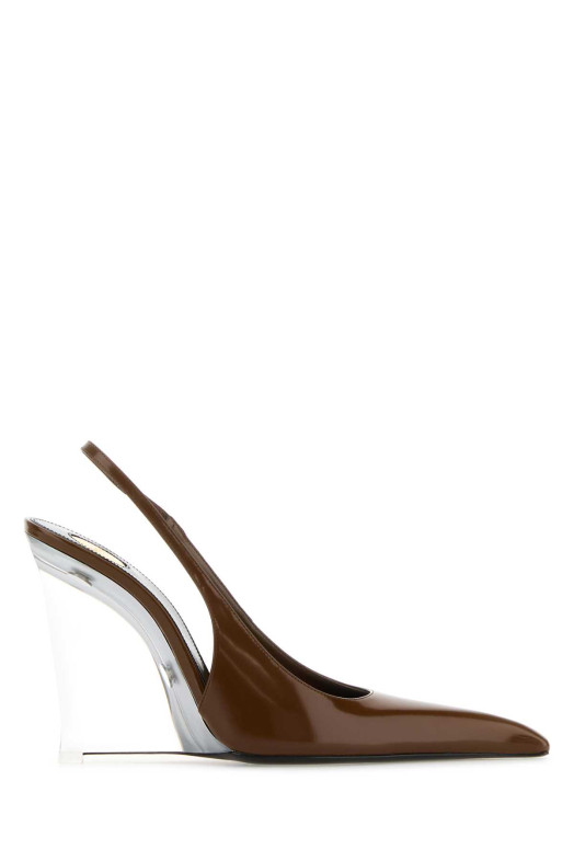 Brown leather Miller wedges SAINT LAURENT (825104AADAA) Brown leather Miller wedges SAINT LAURENT (825104AADAA)