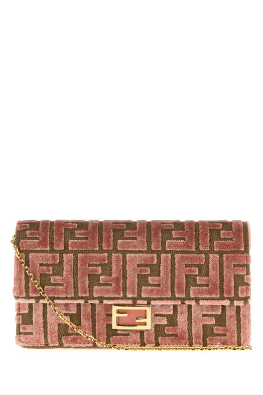 Вишитий полотно Багет гаманець Білий FENDI (8M0498AT14)