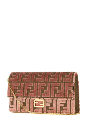 Вишитий полотно Багет гаманець Білий FENDI (8M0498AT14)