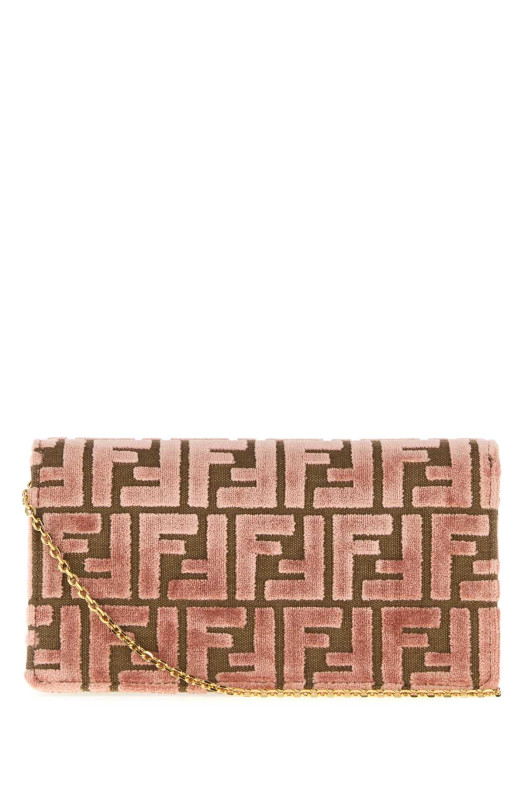 Вишитий полотно Багет гаманець Білий FENDI (8M0498AT14)