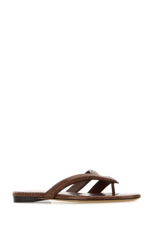 Карамельные кожаные тапочки-сланцы FENDI (8Y8712AUEE) Карамельные кожаные тапочки-сланцы FENDI (8Y8712AUEE)