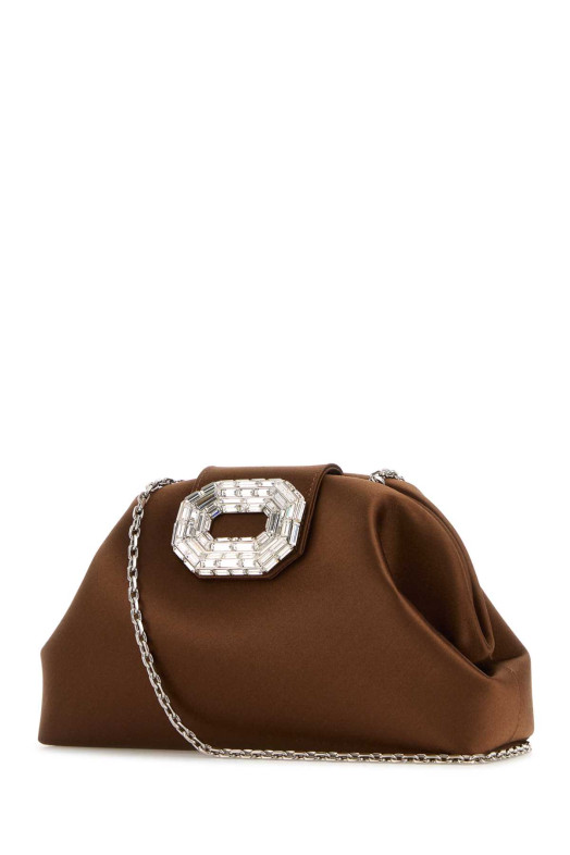 Кожаный клатч Camelia из коричневого атласа AMINA MUADDI (CAMELIA) Кожаный клатч Camelia из коричневого атласа AMINA MUADDI (CAMELIA)