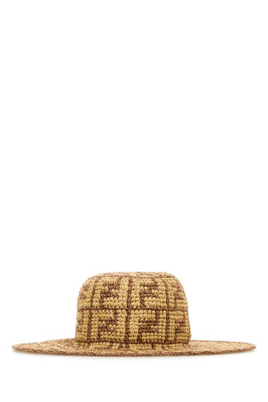 Шляпа из хлопковой смеси с вышивкой и рафией FENDI (FXQ326ASQC) Шляпа из хлопковой смеси с вышивкой и рафией FENDI (FXQ326ASQC)