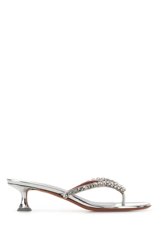 Silver leather Gigi thong mules AMINA MUADDI (GIGITHONG) Silver leather Gigi thong mules AMINA MUADDI (GIGITHONG)