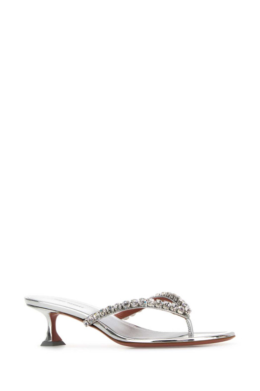 Silver leather Gigi thong mules AMINA MUADDI (GIGITHONG) Silver leather Gigi thong mules AMINA MUADDI (GIGITHONG)