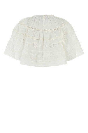 Белый вуаль Dilama топ ISABEL MARANT ETOILE (HT0541FAC1J15E) Белый вуаль Dilama топ ISABEL MARANT ETOILE (HT0541FAC1J15E)