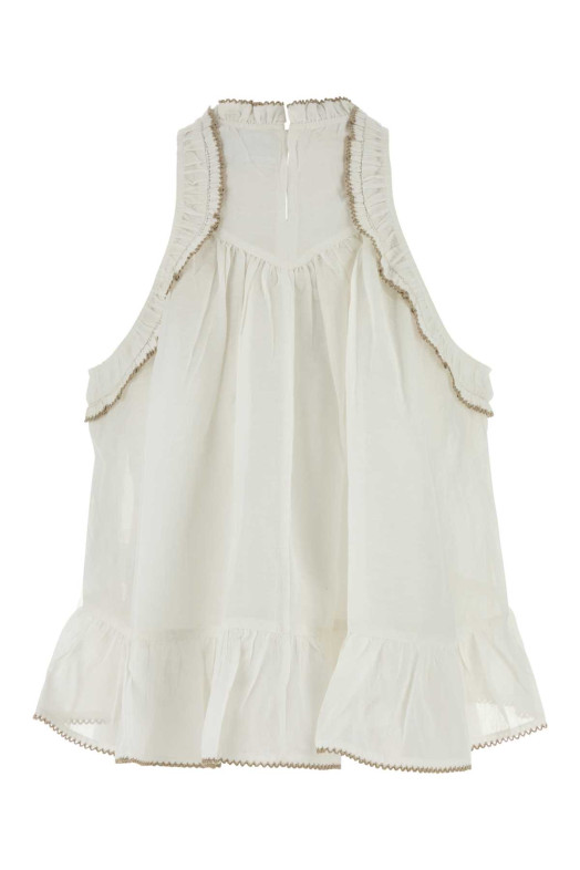 Белый топ Carlee из смешанного хлопка ISABEL MARANT ETOILE (HT0682FBB3J04E) Белый топ Carlee из смешанного хлопка ISABEL MARANT ETOILE (HT0682FBB3J04E)