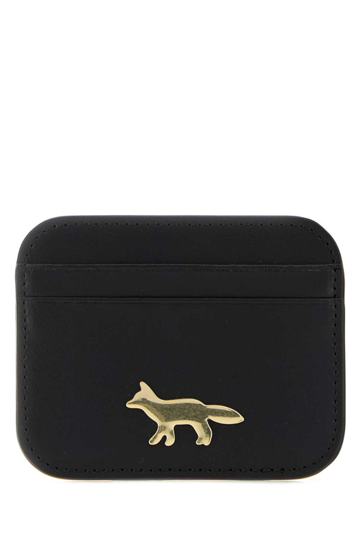 Черный кожаный держатель для карт MAISON KITSUNE (OW05700LR0001)