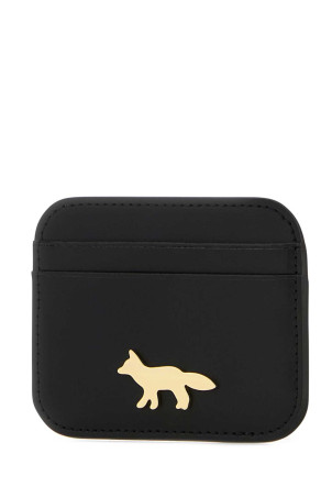Черный кожаный держатель для карт MAISON KITSUNE (OW05700LR0001)