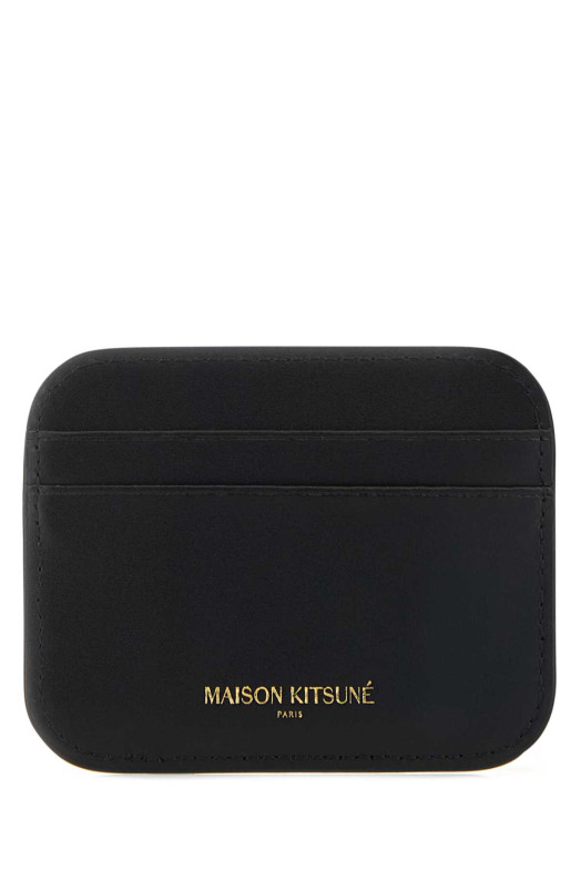 Черный кожаный держатель для карт MAISON KITSUNE (OW05700LR0001)