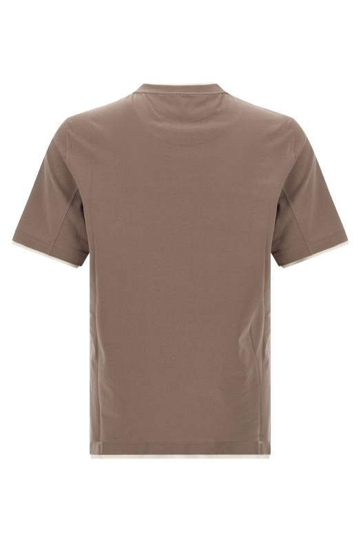 Двухслойная футболка Разноцветная BRUNELLO CUCINELLI M0B137427CZM82