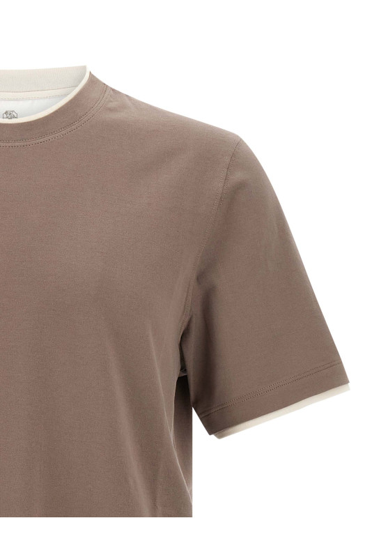 Двухслойная футболка Разноцветная BRUNELLO CUCINELLI M0B137427CZM82