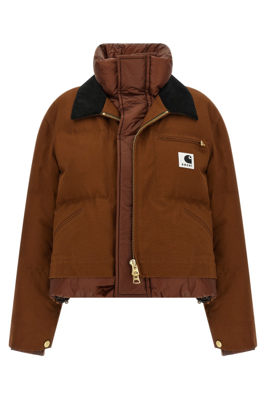 Sacai x Carhartt Wip capsule double-layer jacket Brown
