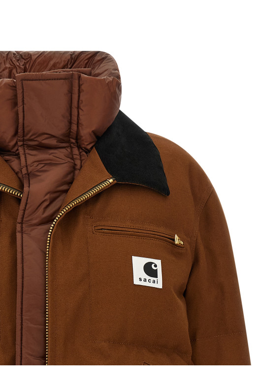 Sacai x Carhartt Wip capsule double-layer jacket Brown