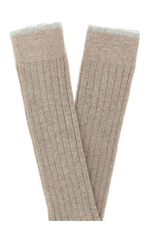 Ребристі кашемірові шкарпетки Бежеві BRUNELLO CUCINELLI MCS42741CBF75 Ребристі кашемірові шкарпетки Бежеві BRUNELLO CUCINELLI MCS42741CBF75