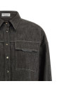Lamé denim shirt Brown