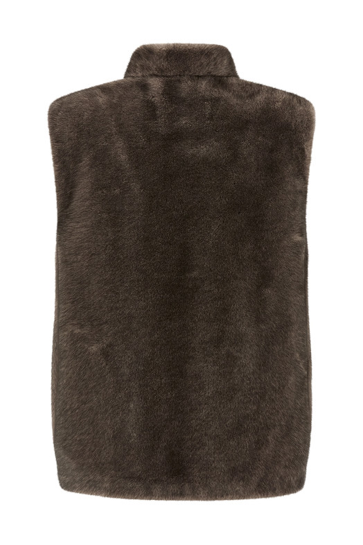 Штучне хутро жилетка коричневий MK2588SILVERGREY