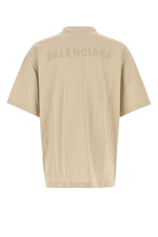 Бежевая хлопковая футболка оверсайз BALENCIAGA (764235TSVO9) Бежевая хлопковая футболка оверсайз BALENCIAGA (764235TSVO9)